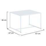 Tavolino da Salotto Bianco Forma Quadrato Colore Ripiano Bianco 67x67x46h cm, Materiale Piano in Legno Nobilitato - Lisese