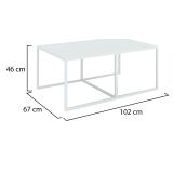 Tavolino da Salotto Bianco Forma Rettangolare Colore Ripiano Bianco 102x67x46h cm, Materiale Piano in Legno Nobilitato - Livasi