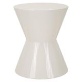 Tavolino da Salotto Bianco Forma Rotondo Colore Ripiano Bianco 47x59x47h cm, Materiale Piano in Metallo - Fanamaba