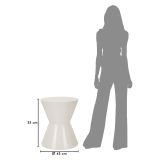 Tavolino da Salotto Bianco Forma Rotondo Colore Ripiano Bianco 47x59x47h cm, Materiale Piano in Metallo - Fanamaba