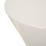 Tavolino da Salotto Bianco Forma Rotondo Colore Ripiano Bianco 47x59x47h cm, Materiale Piano in Metallo - Fanamaba