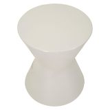 Tavolino da Salotto Bianco Forma Rotondo Colore Ripiano Bianco 47x59x47h cm, Materiale Piano in Metallo - Fanamaba