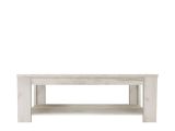 Tavolino da Salotto Bianco Larice un Vano Forma Rettangolare 120x60x41.5h cm, Sfumatura Colore Ripiano Larice - Front