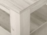Tavolino da Salotto Bianco Larice un Vano Forma Rettangolare 120x60x41.5h cm, Sfumatura Colore Ripiano Larice - Front