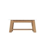 Tavolino da Salotto Bianco Lucido Marrone Rovere Nodi un Vano Forma Rettangolare 101x54.5x46.5h cm, Colore Ripiano Bianco - Casaglia