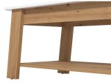 Tavolino da Salotto Bianco Lucido Marrone Rovere Nodi un Vano Forma Rettangolare 101x54.5x46.5h cm, Colore Ripiano Bianco - Casaglia