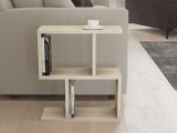Tavolino da Salotto Bianco Marmo 2 Vani Forma Rettangolare 45x17x51h cm, Sfumatura Colore Ripiano Marmo - Tarzo