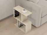 Tavolino da Salotto Bianco Marmo 2 Vani Forma Rettangolare 45x17x51h cm, Sfumatura Colore Ripiano Marmo - Tarzo