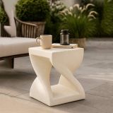 Tavolino da Salotto Bianco Marmo Adatto per Indoor-outdoor Forma Quadrato 42x53x42h cm, Colore Ripiano Bianco - Gale