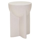 Tavolino da Salotto Bianco Marmo Adatto per Indoor-outdoor Forma Rotondo 41x56x41h cm, Colore Ripiano Bianco - Galeli