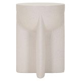 Tavolino da Salotto Bianco Marmo Adatto per Indoor-outdoor Forma Rotondo 41x56x41h cm, Colore Ripiano Bianco - Galeli