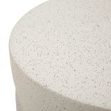 Tavolino da Salotto Bianco Marmo Adatto per Indoor-outdoor Forma Rotondo 41x56x41h cm, Colore Ripiano Bianco - Galeli