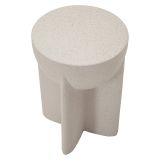 Tavolino da Salotto Bianco Marmo Adatto per Indoor-outdoor Forma Rotondo 41x56x41h cm, Colore Ripiano Bianco - Galeli