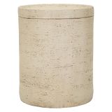 Tavolino da Salotto Bianco Marmo Adatto per Indoor-outdoor Forma Rotondo 42x51x42h cm, Colore Ripiano Bianco - Gaka