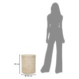 Tavolino da Salotto Bianco Marmo Adatto per Indoor-outdoor Forma Rotondo 42x51x42h cm, Colore Ripiano Bianco - Gaka