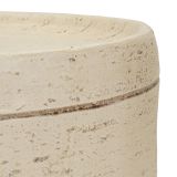 Tavolino da Salotto Bianco Marmo Adatto per Indoor-outdoor Forma Rotondo 42x51x42h cm, Colore Ripiano Bianco - Gaka