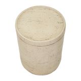 Tavolino da Salotto Bianco Marmo Adatto per Indoor-outdoor Forma Rotondo 42x51x42h cm, Colore Ripiano Bianco - Gaka
