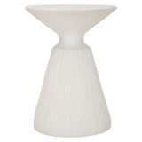 Tavolino da Salotto Bianco Marmo Adatto per Indoor-outdoor Forma Rotondo 47x61x47h cm, Colore Ripiano Bianco - Gakamota