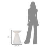 Tavolino da Salotto Bianco Marmo Adatto per Indoor-outdoor Forma Rotondo 47x61x47h cm, Colore Ripiano Bianco - Gakamota