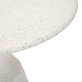 Tavolino da Salotto Bianco Marmo Adatto per Indoor-outdoor Forma Rotondo 47x61x47h cm, Colore Ripiano Bianco - Gakamota