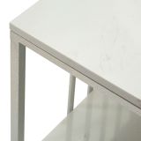 Tavolino da Salotto Bianco Marmo Argento Forma Rettangolare Colore Ripiano Bianco 90x45x60h cm, Materiale Struttura in Metallo - Fafaha
