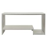 Tavolino da Salotto Bianco Marmo Argento Forma Rettangolare Colore Ripiano Bianco 90x45x60h cm, Materiale Struttura in Metallo - Fafaha