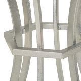 Tavolino da Salotto Bianco Marmo Argento Ripiano Effetto Marmo Forma Rotondo 56x56x68h cm, Colore Ripiano Bianco - Faka