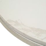 Tavolino da Salotto Bianco Marmo Argento Ripiano Effetto Marmo Forma Rotondo 56x56x68h cm, Colore Ripiano Bianco - Faka