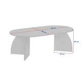 Tavolino da Salotto Bianco Marmo Forma Ovale Materiale Piano in Legno Nobilitato 120x60x40h cm, Colore Ripiano Bianco - Nohaza