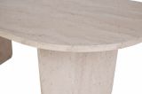 Tavolino da Salotto Bianco Marmo Forma Ovale Materiale Piano in Legno Nobilitato 130x65x40h cm, Colore Ripiano Bianco - Dozza