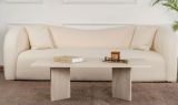 Tavolino da Salotto Bianco Marmo Forma Rettangolare Materiale Piano in Legno Nobilitato 119x60x40h cm, Colore Ripiano Bianco - Turate