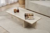 Tavolino da Salotto Bianco Marmo Forma Rettangolare Materiale Piano in Legno Nobilitato 120x45x30h cm, Colore Ripiano Bianco - Marmorito