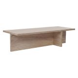 Tavolino da Salotto Bianco Marmo Forma Rettangolare Materiale Piano in Legno Nobilitato 120x45x30h cm, Colore Ripiano Bianco - Marmorito