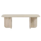 Tavolino da Salotto Bianco Marmo Forma Rettangolare Materiale Piano in Legno Nobilitato 120x60x41h cm, Colore Ripiano Bianco - Nomeva