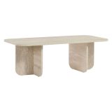 Tavolino da Salotto Bianco Marmo Forma Rettangolare Materiale Piano in Legno Nobilitato 120x60x41h cm, Colore Ripiano Bianco - Nomeva