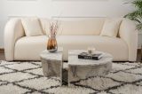 Tavolino da Salotto Bianco Marmo Forma Rettangolare Materiale Piano in Legno Nobilitato 90x60x35h cm, Colore Ripiano Bianco - Mansue
