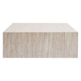 Tavolino da Salotto Bianco Marmo Forma Rettangolare Materiale Piano in Legno Nobilitato 90x90x35h cm, Colore Ripiano Bianco - Nofaraka