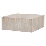 Tavolino da Salotto Bianco Marmo Forma Rettangolare Materiale Piano in Legno Nobilitato 90x90x35h cm, Colore Ripiano Bianco - Nofaraka