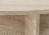 Tavolino da Salotto Bianco Marmo Forma Rotondo Materiale Piano in Legno Nobilitato 90x90x40h cm, Colore Ripiano Bianco - Simbario