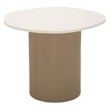 Tavolino da Salotto Bianco Marmo Grigio Tortora Forma Squadrata Colore Ripiano Bianco 48x46x39h cm, Materiale Struttura in Metallo - Ganiha