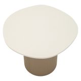 Tavolino da Salotto Bianco Marmo Grigio Tortora Forma Squadrata Colore Ripiano Bianco 48x46x39h cm, Materiale Struttura in Metallo - Ganiha