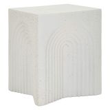 Tavolino da Salotto Bianco Marmo Nero Adatto per Indoor-outdoor Forma Rettangolare 48x58x48h cm, Colore Ripiano Bianco - Galato