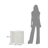Tavolino da Salotto Bianco Marmo Nero Adatto per Indoor-outdoor Forma Rettangolare 48x58x48h cm, Colore Ripiano Bianco - Galato