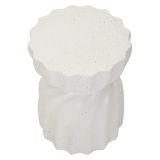 Tavolino da Salotto Bianco Marmo Nero Adatto per Indoor-outdoor Forma Rotondo 44x55x44h cm, Colore Ripiano Bianco - Galava