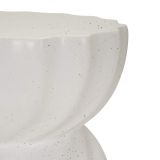 Tavolino da Salotto Bianco Marmo Nero Adatto per Indoor-outdoor Forma Rotondo 44x55x44h cm, Colore Ripiano Bianco - Galava