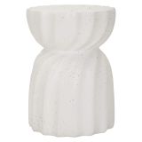 Tavolino da Salotto Bianco Marmo Nero Adatto per Indoor-outdoor Forma Rotondo 44x55x44h cm, Colore Ripiano Bianco - Galava