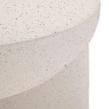 Tavolino da Salotto Bianco Marmo Nero Adatto per Indoor-outdoor Forma Rotondo 71x50x71h cm, Colore Ripiano Bianco - Cromwe