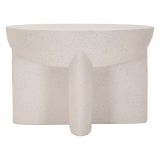 Tavolino da Salotto Bianco Marmo Nero Adatto per Indoor-outdoor Forma Rotondo 71x50x71h cm, Colore Ripiano Bianco - Cromwe