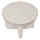 Tavolino da Salotto Bianco Marmo Nero Adatto per Indoor-outdoor Forma Rotondo 71x50x71h cm, Colore Ripiano Bianco - Cromwe