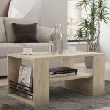 Tavolino da Salotto Bianco Marmo Nero un Vano Forma Rettangolare 80x50x40h cm, Colore Ripiano Bianco - Limosano